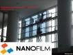 Установка энергосберегающей пленки  NANOFILM на стекла зданий.