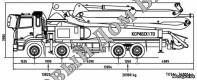 Автобетононасос KCP48ZX170 на базе грузовика Daewoo, 2014 года